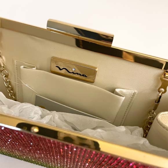 CRYSTAL EMBELLISHED RAINBOW EVENING BAG NWT - Picture 7 of 7